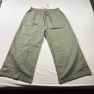 ECUPPER Linen Pants Womens XL Green NEW